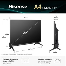 Televisor Hisense 32A4Q 32" HD con Smart TV y WiFi