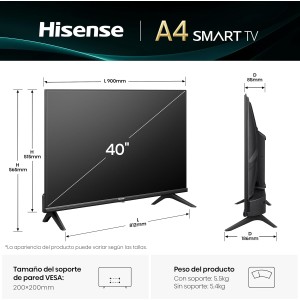 Fernseher Hisense 40A4Q 40" Full HD mit Smart-TV und WLAN