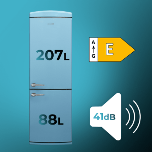 Kühlschrank Combi Cecotec Bolero CoolMarket Combi Origin 294+ Blue E Kapazität von 294 Liter