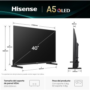 Fernseher Hisense 40A5Q 40" QLED Full HD mit Smart-TV und WLAN