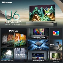Televisor Hisense 55U6NQ Mini-LED 55" 4K Ultra HD con Smart TV y WiFi