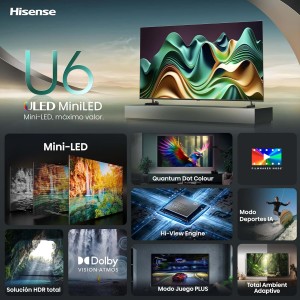 Televisor Hisense 55U6NQ Mini-LED 55" 4K Ultra HD con Smart TV y WiFi