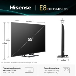 Fernseher Hisense 55E8Q Mini-LED 55" 4K Ultra HD mit Smart-TV und WLAN