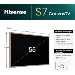 Televisor Hisense 55S7NQ QLED Hi-Matte Display 55" 4K Ultra HD con Smart TV y WiFi
