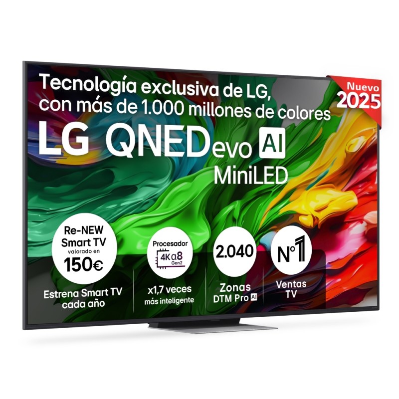 Televisor LG QNED Evo MiniLED 65QNED87A6B 65" Ultra HD 4K con Smart TV y WiFi