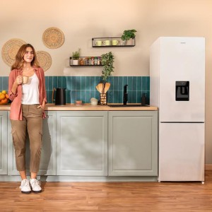 Frigorífico Combi Cecotec Bolero CoolMarket Combi 250 WD White Glass D Capacidad de 250 Litros