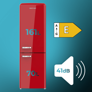 Kühlschrank Combi Cecotec Bolero CoolMarket Combi Origin 231 NF Red E Kapazität von 231 Liter