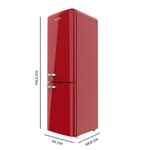 Kühlschrank Combi Cecotec Bolero CoolMarket Combi Origin 231 NF Red E Kapazität von 231 Liter