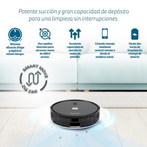 Saugroboter Grunkel I-DANCERGYRO Roboter Staubsauger  2 in 1 mit Gyroscopic Navigation und WiFi